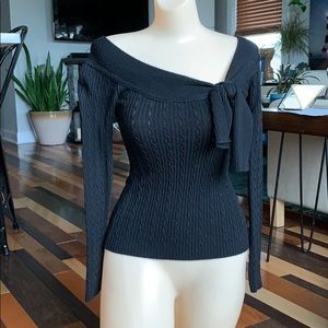 Off the shoulder black sweater